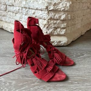 Loeffler Randall Suede Lace Up Heels